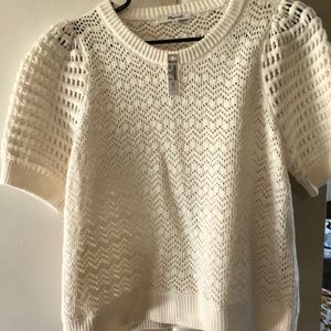 Madewell Pointelle Sweater Tee, Size L, NWT!